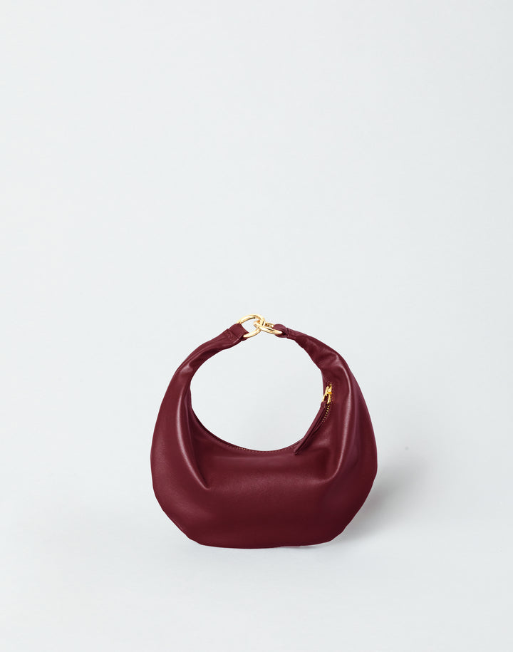 HYER GOODS Mini crescent micro ring bag dark red #color_dark-cherry-red