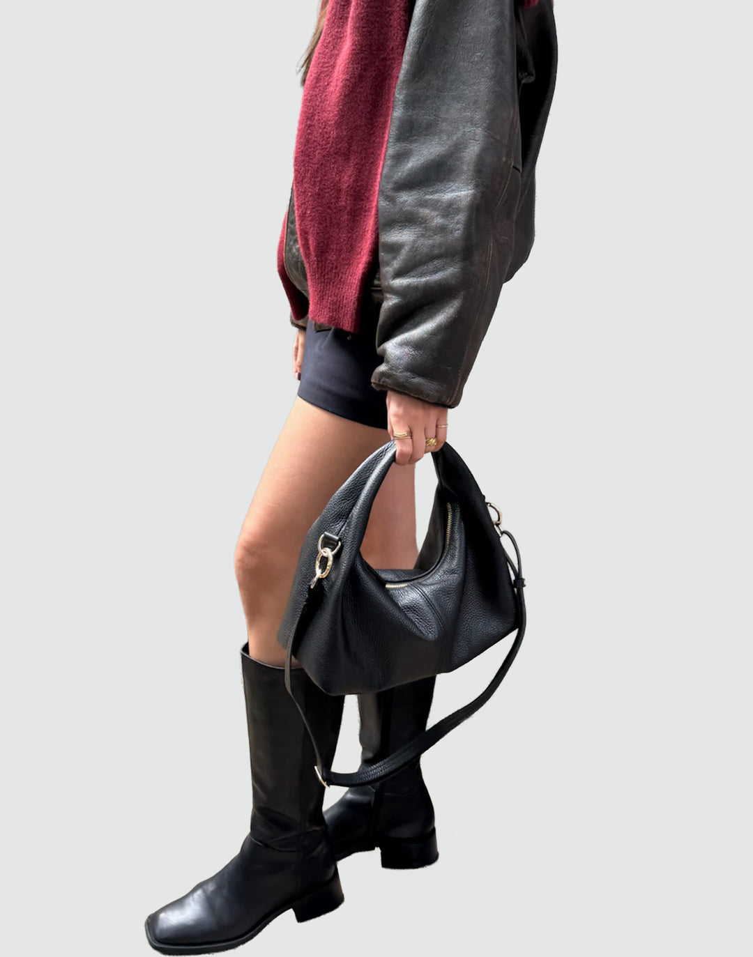 HYER GOODS Mini everyday BLACK MINI EVERYDAY shoulder bag #color_black-gold