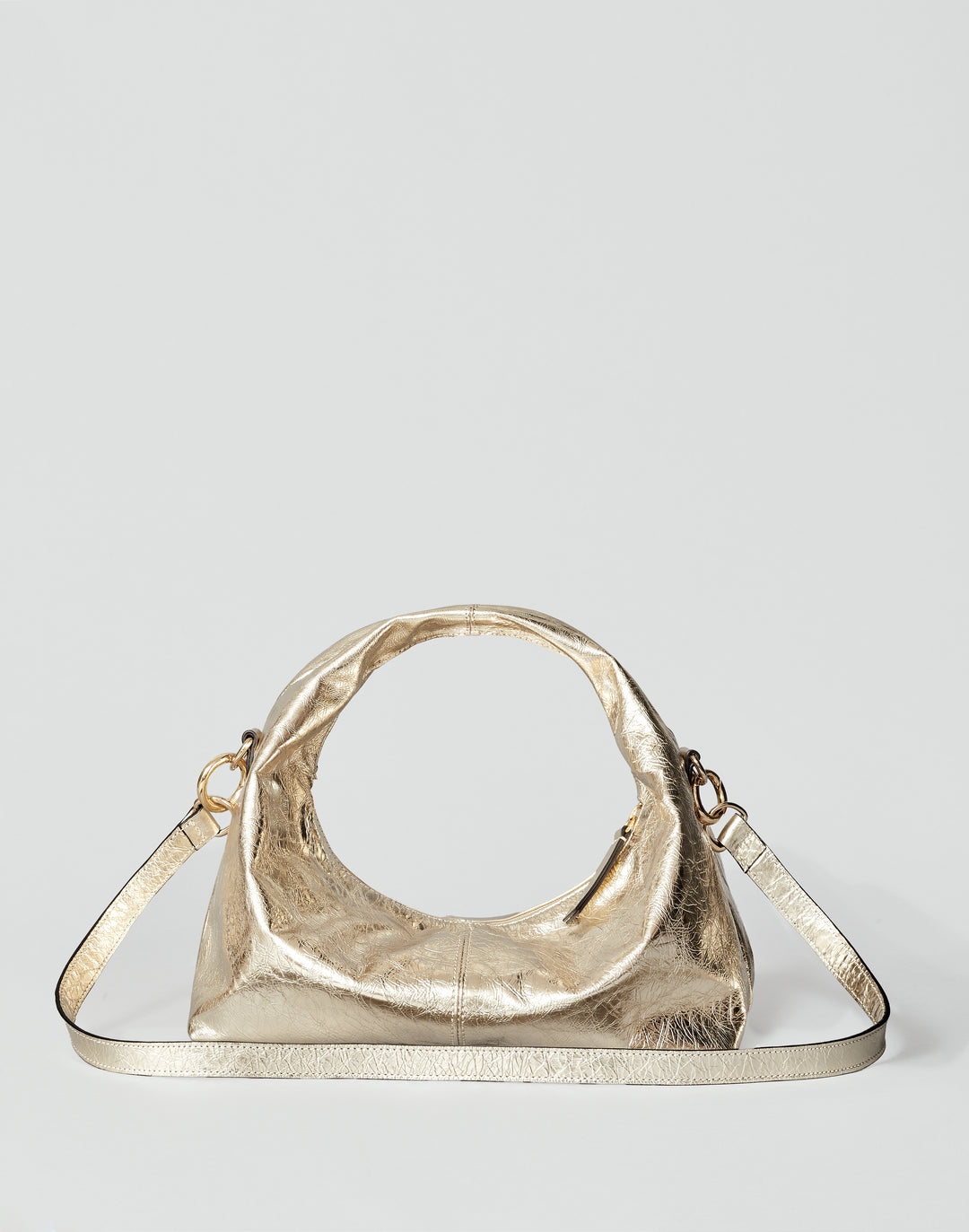 HYER GOODS Mini everyday METALLIC GOLD shoulder bag #color_gold