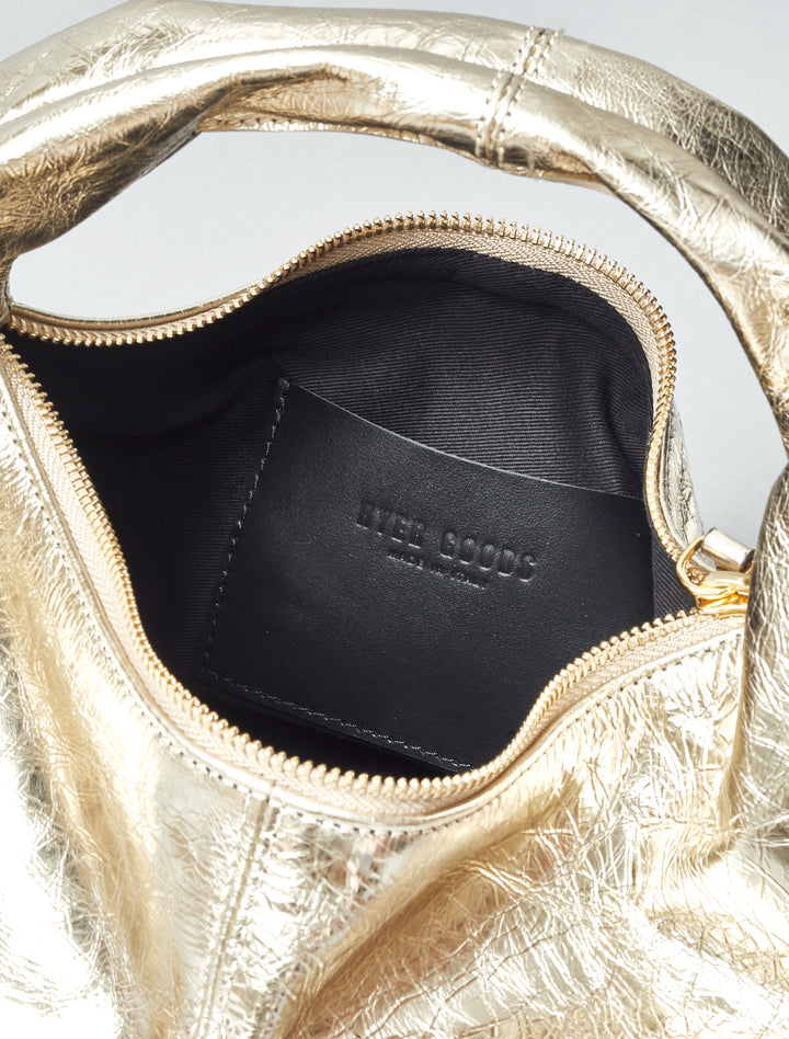 HYER GOODS Mini everyday METALLIC GOLD shoulder bag #color_gold