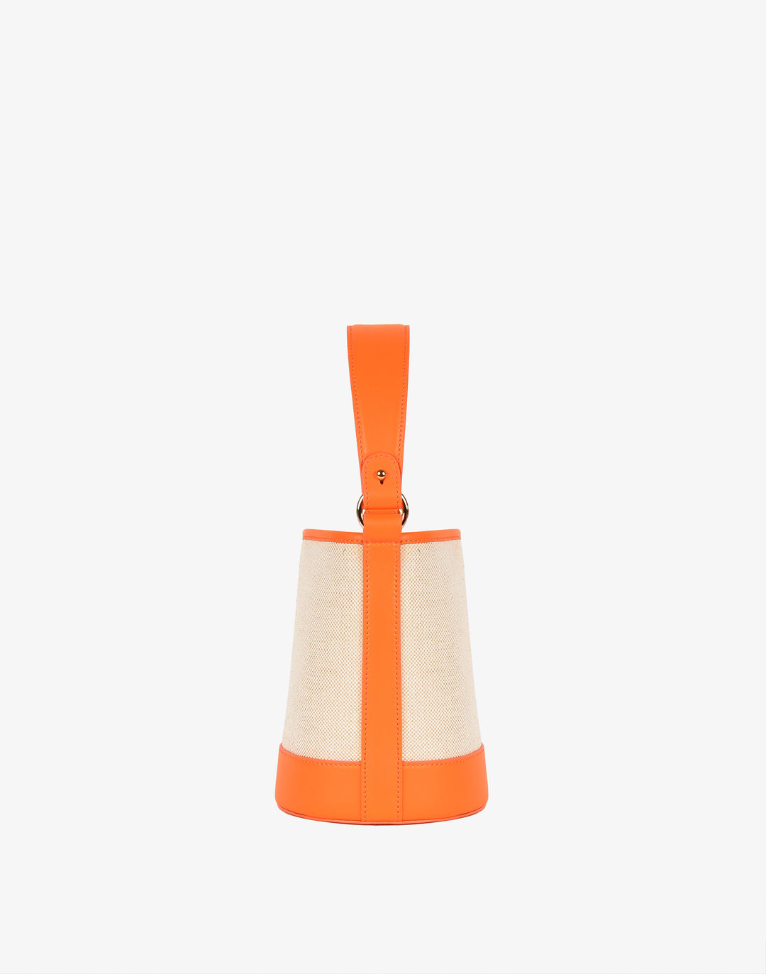 Canvas Mini Bucket Bag - Linen/Orange