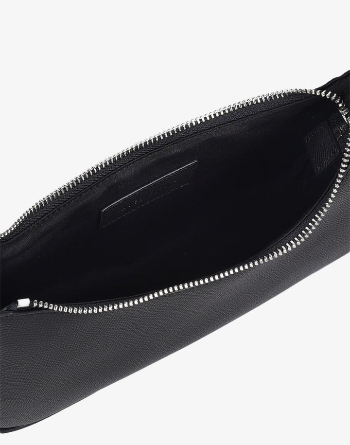 recycled genuine leather mini shoulder bag black#color_black