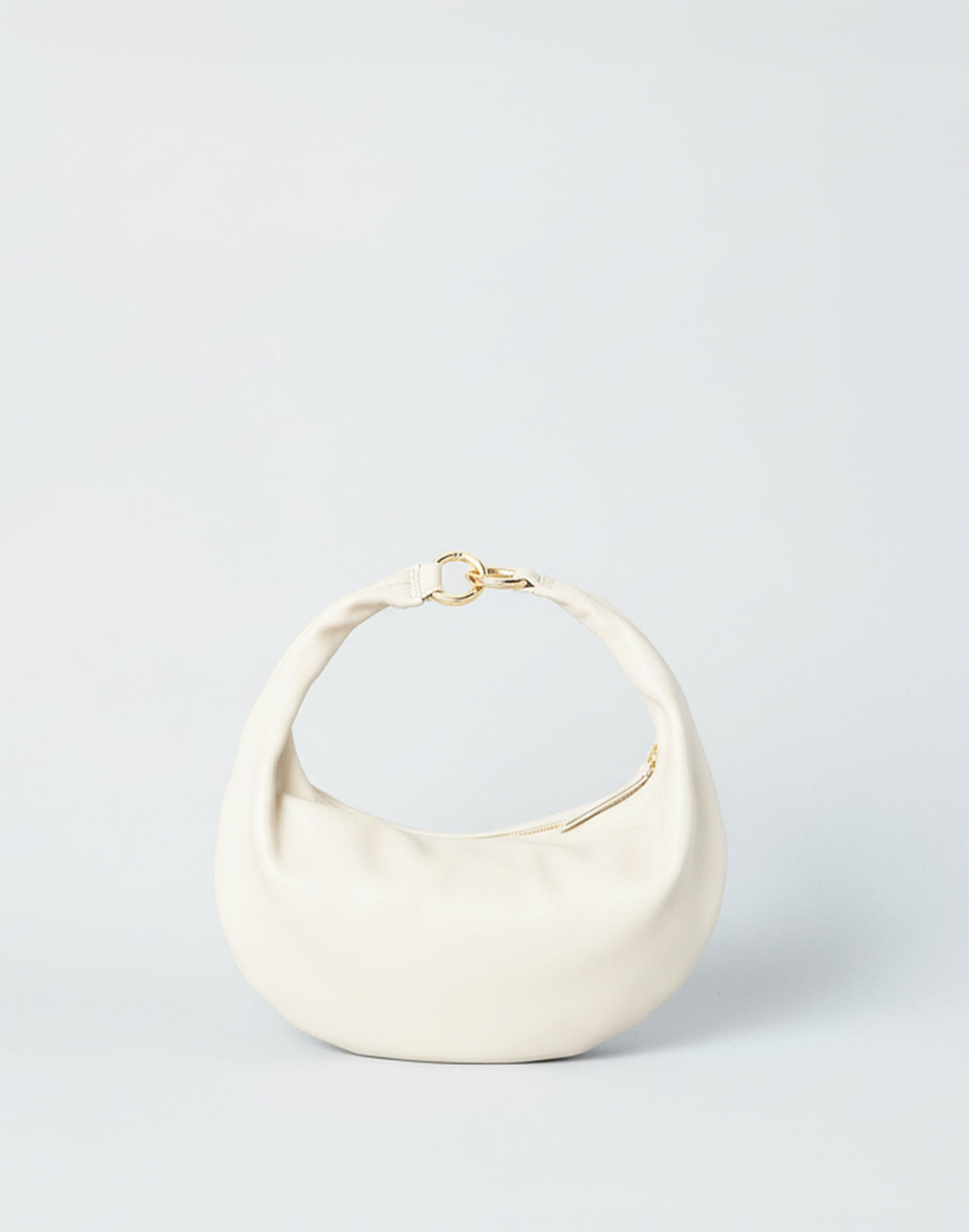 HYER GOODS convertible crossbody hobo  crescent bag Piccola ring bag #color_off-white