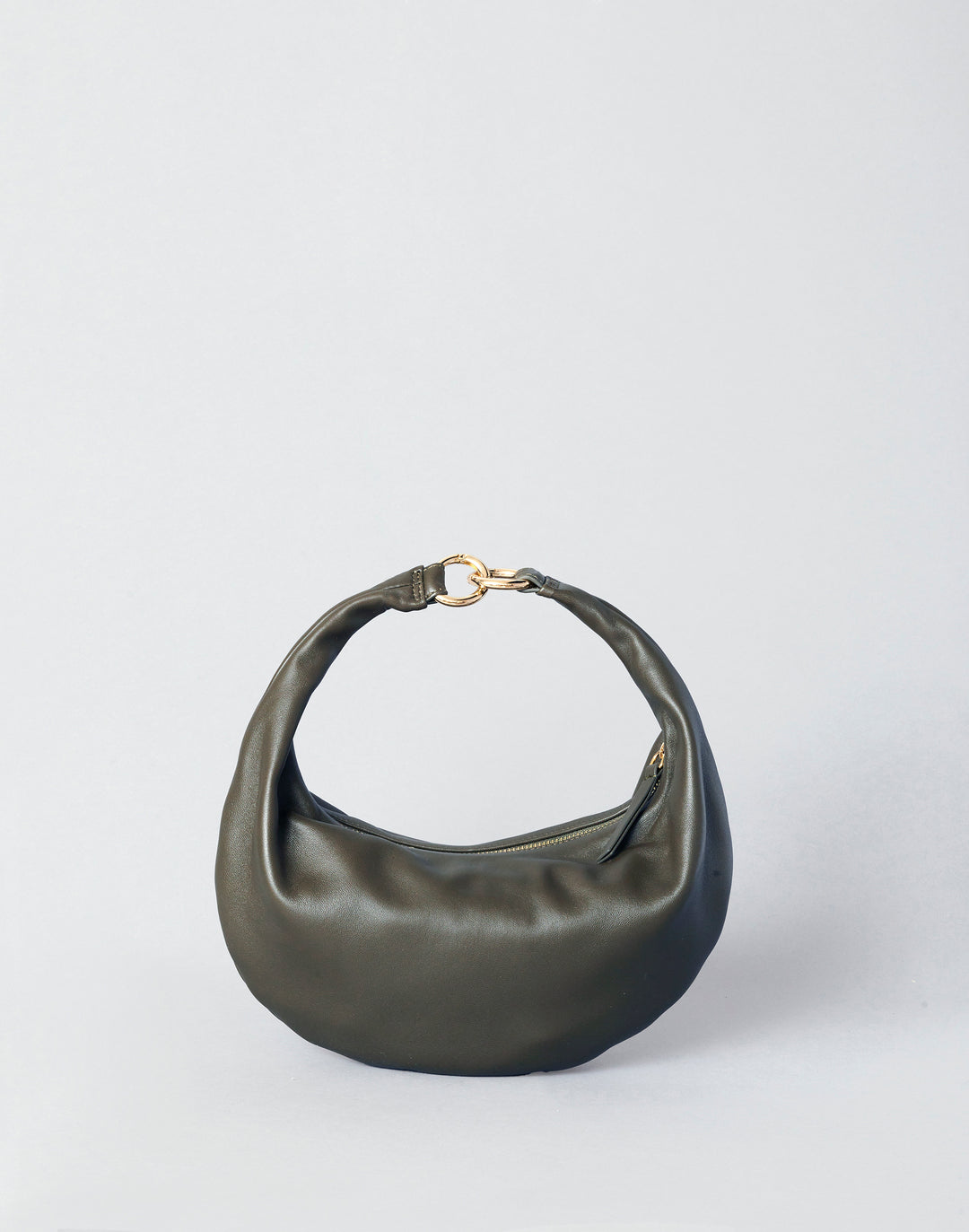 HYER GOODS convertible crossbody hobo  crescent bag Piccola ring bag #color_olive