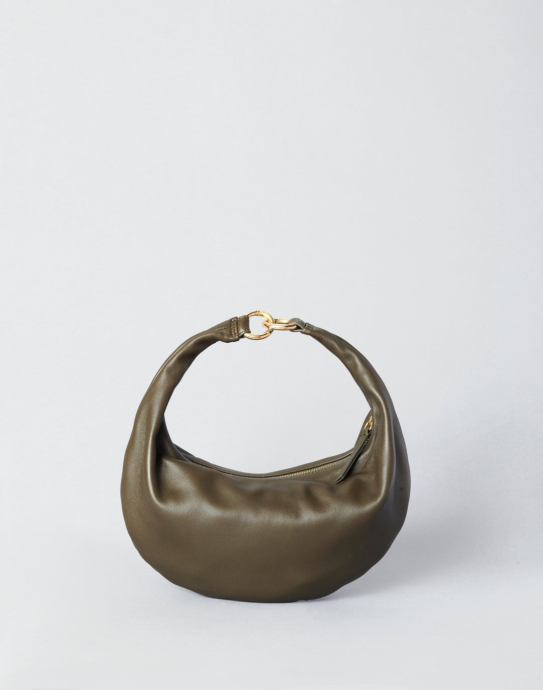 HYER GOODS convertible crossbody hobo  crescent bag Piccola ring bag olive green #color_olive