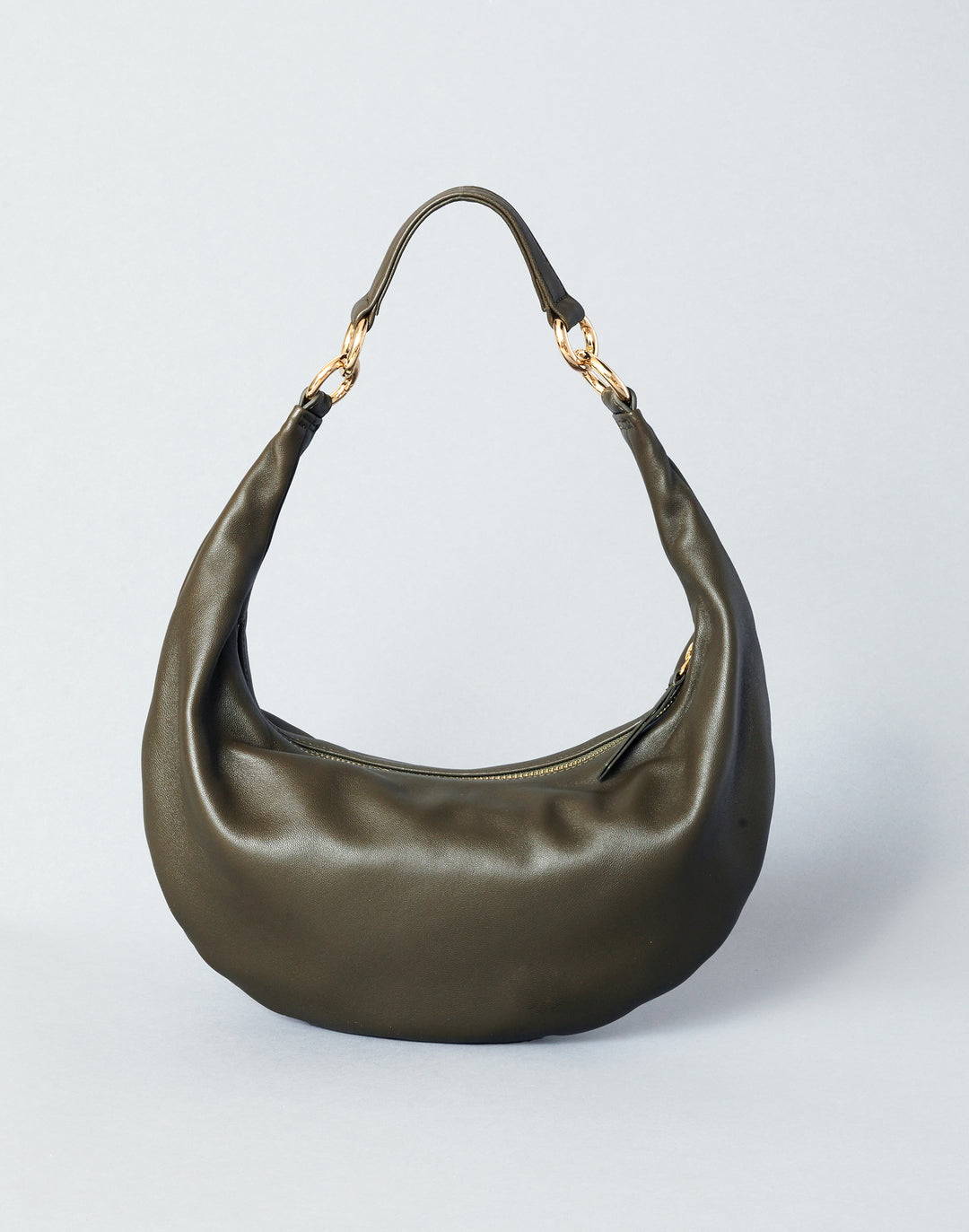 HYER GOODS convertible crossbody hobo  crescent bag Piccola ring bag olive green #color_olive