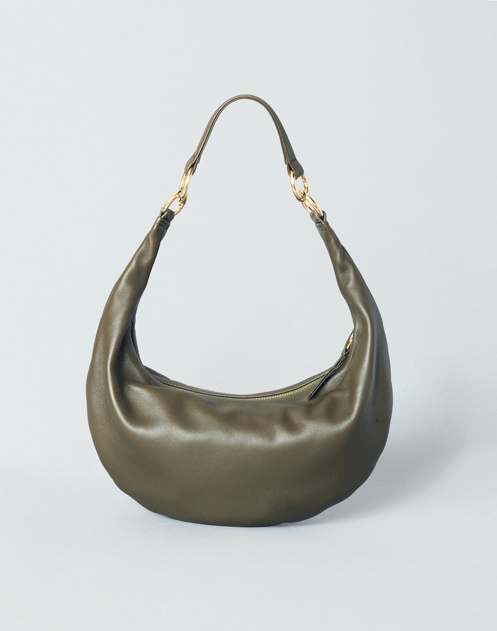 HYER GOODS convertible crossbody hobo  crescent bag Piccola ring bag #color_olive