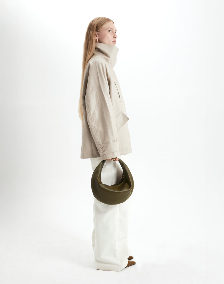 HYER GOODS convertible crossbody hobo  crescent bag Piccola ring bag #color_olive