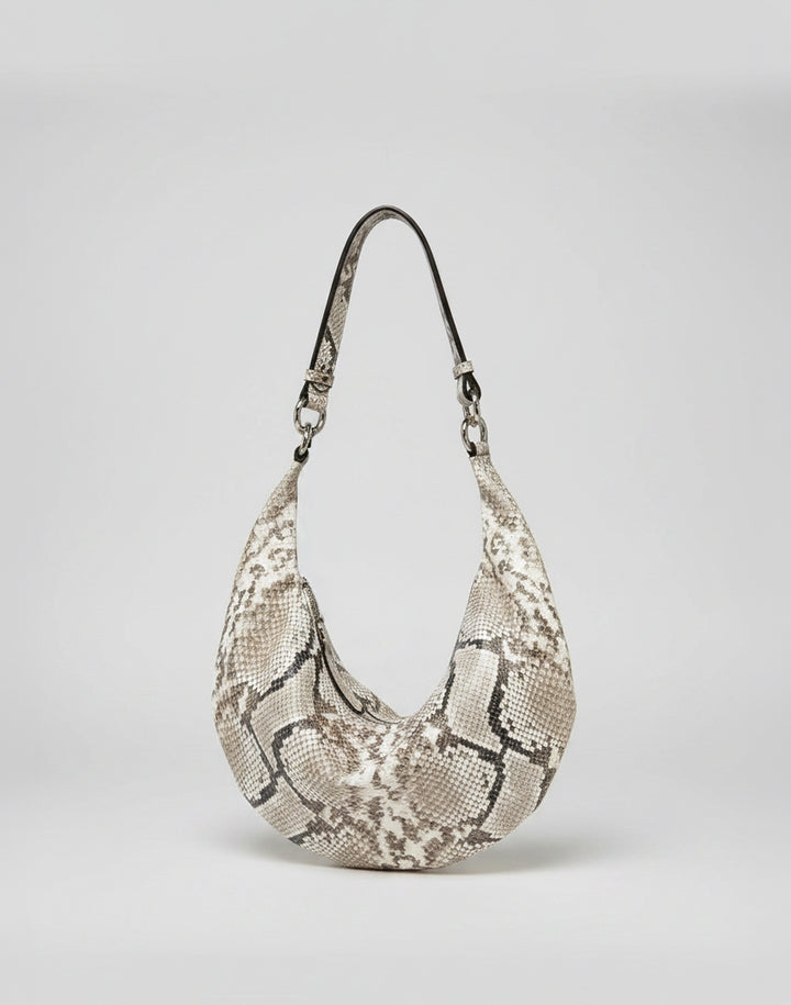 HYER GOODS convertible python crossbody hobo crescent bag Piccola ring bag #color_python-no-2