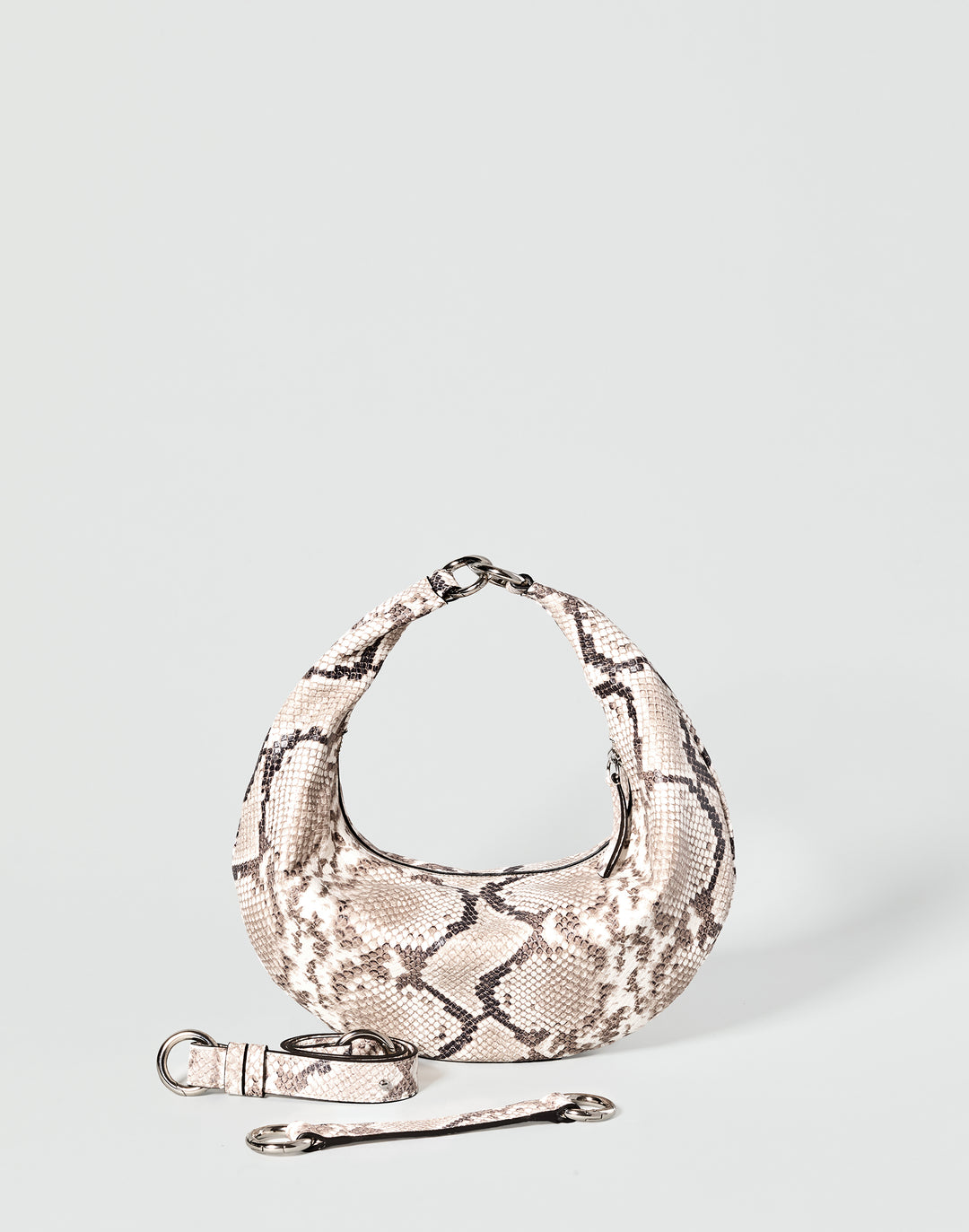 HYER GOODS convertible python crossbody hobo crescent bag Piccola ring bag #color_python-no-2