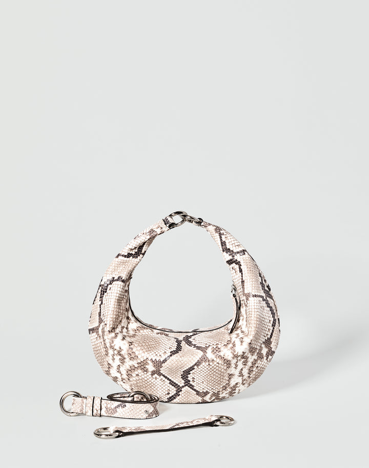 HYER GOODS convertible python crossbody hobo crescent bag Piccola ring bag #color_python-no-2