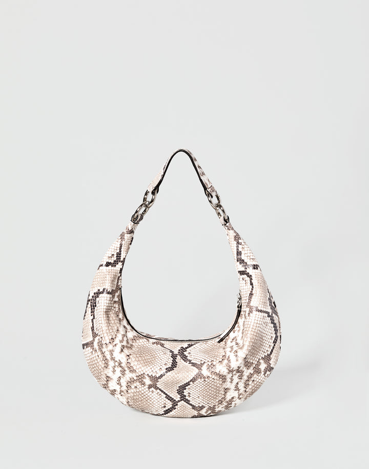 HYER GOODS convertible python crossbody hobo crescent bag Piccola ring bag #color_python-no-2