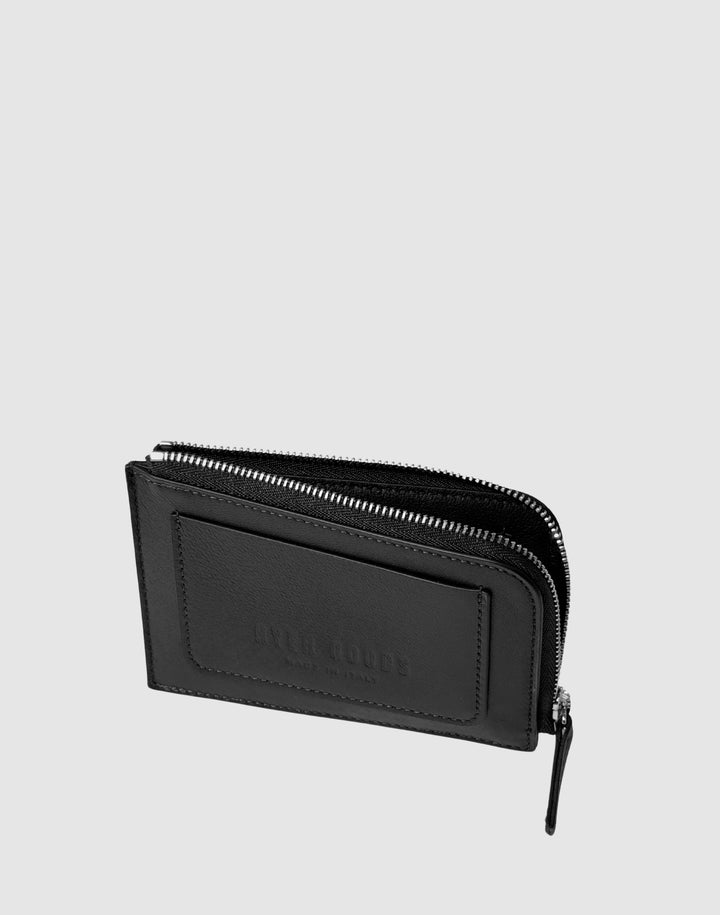 Hyer Goods_Piccolo Zipper Card Wallet Italian Nappa Leather-black#color_black