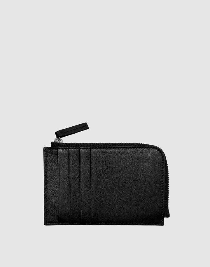Hyer Goods_Piccolo Zipper Card Wallet Italian Nappa Leather-black#color_black