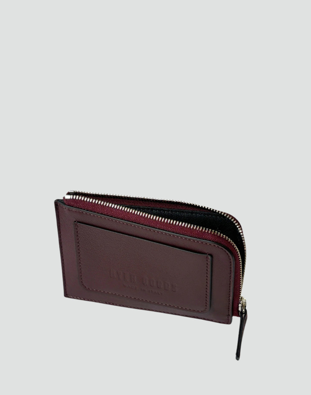 Hyer Goods_Piccolo Zipper Card Wallet Italian Leather_Burgundy Wine#color_burgundy