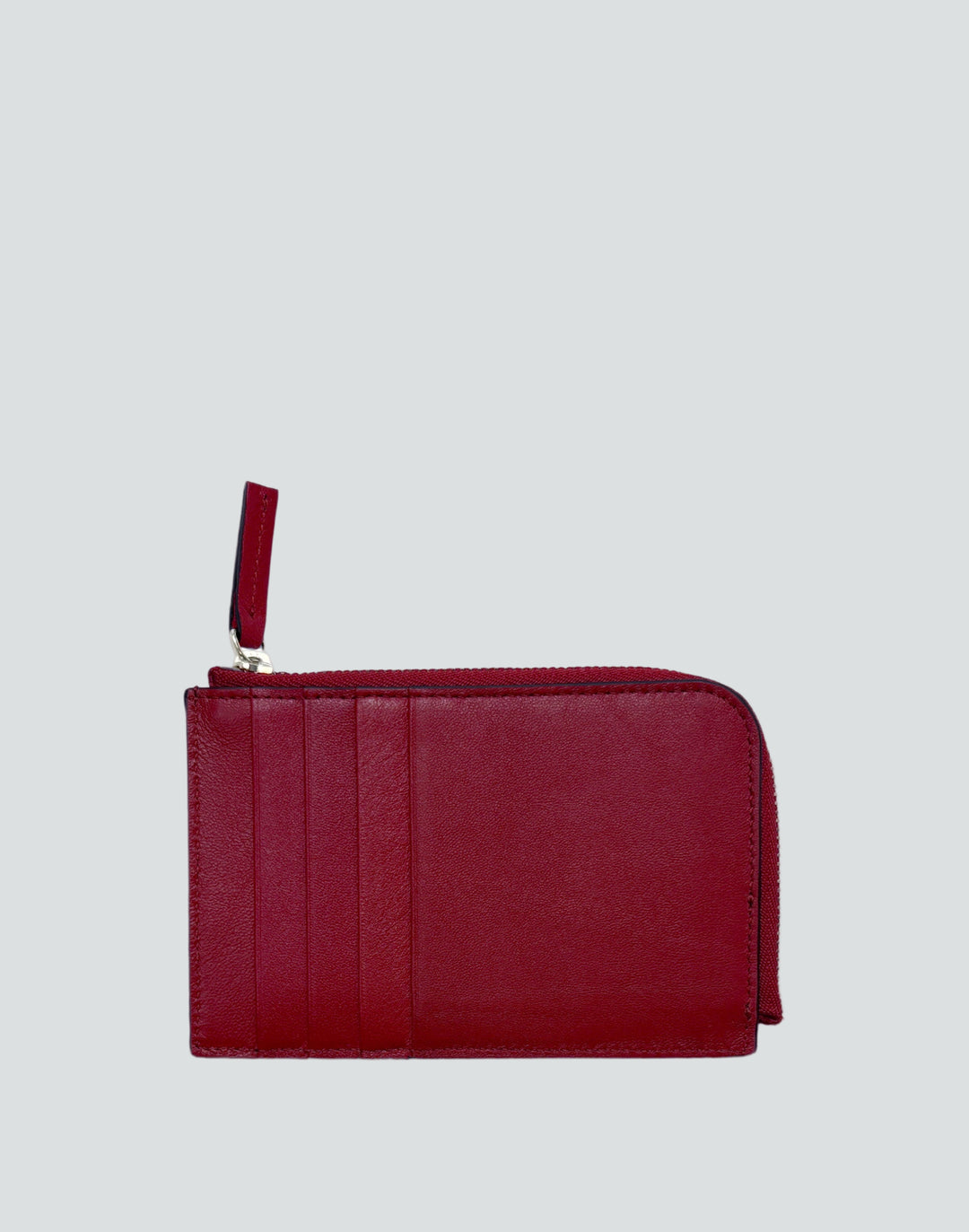 Hyer Goods_Piccolo Zipper Card Wallet Italian Leather_Red#color_dark-cherry-red
