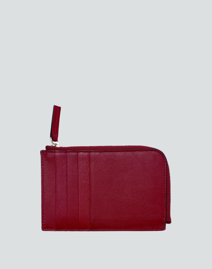 Hyer Goods_Piccolo Zipper Card Wallet Italian Leather_Red#color_dark-cherry-red