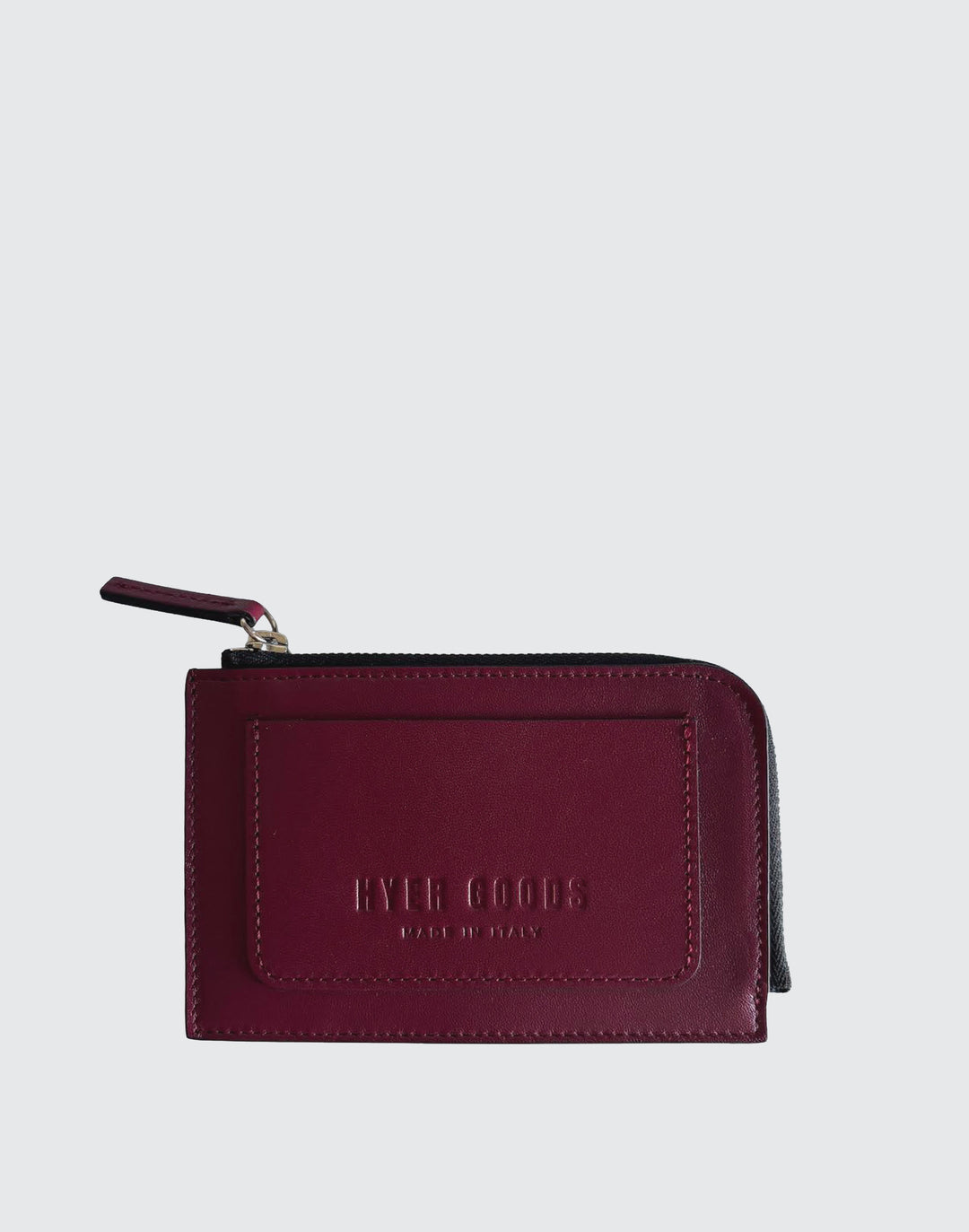 Hyer Goods_Piccolo Zipper Card Wallet Italian Leather_Red#color_dark-cherry-red