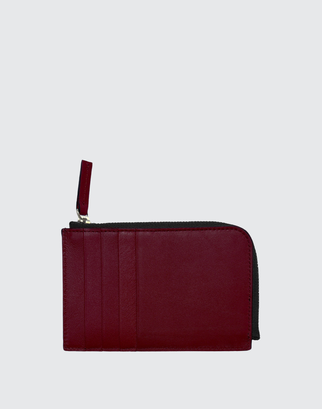 Hyer Goods_Piccolo Zipper Card Wallet Italian Leather_Red#color_dark-cherry-red