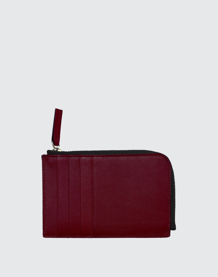 Hyer Goods_Piccolo Zipper Card Wallet Italian Leather_Red#color_dark-cherry-red