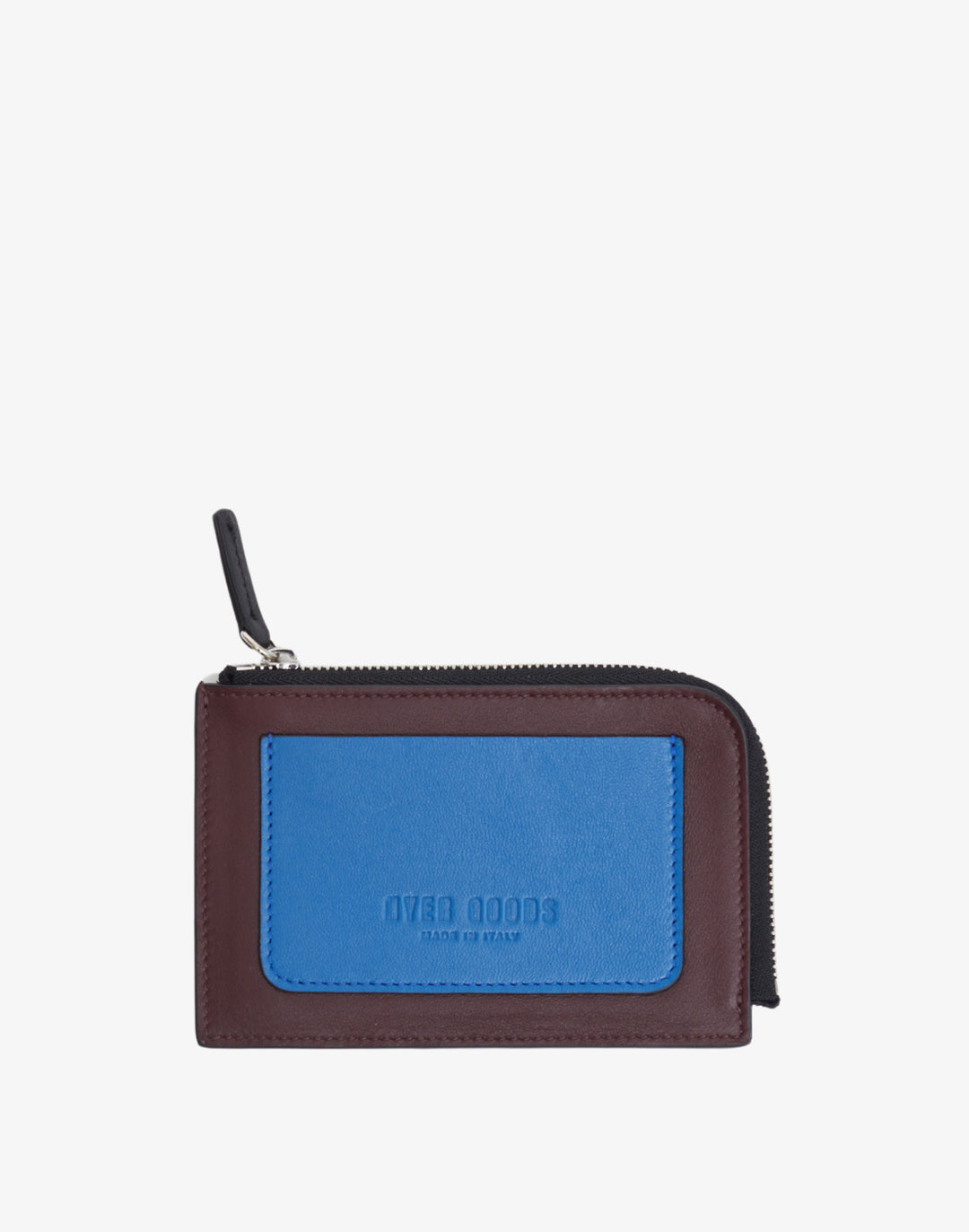 Hyer Goods_Piccolo Zipper Card Wallet Italian Leather_Electric Blue Colorblock#color_electric-blue-multi