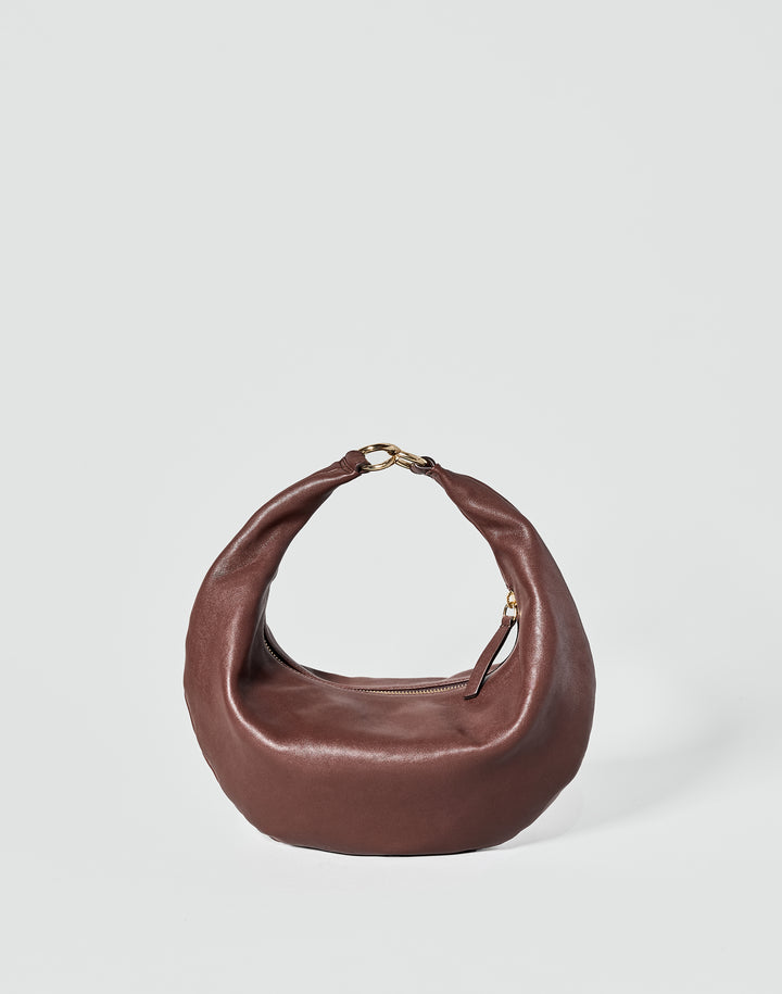 hyer goods ring bag convertible leather crescent bag clutch #color_bordeaux-vintage