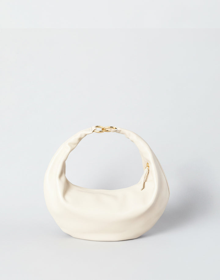 hyer goods ring bag convertible leather crescent bag#color_off-white