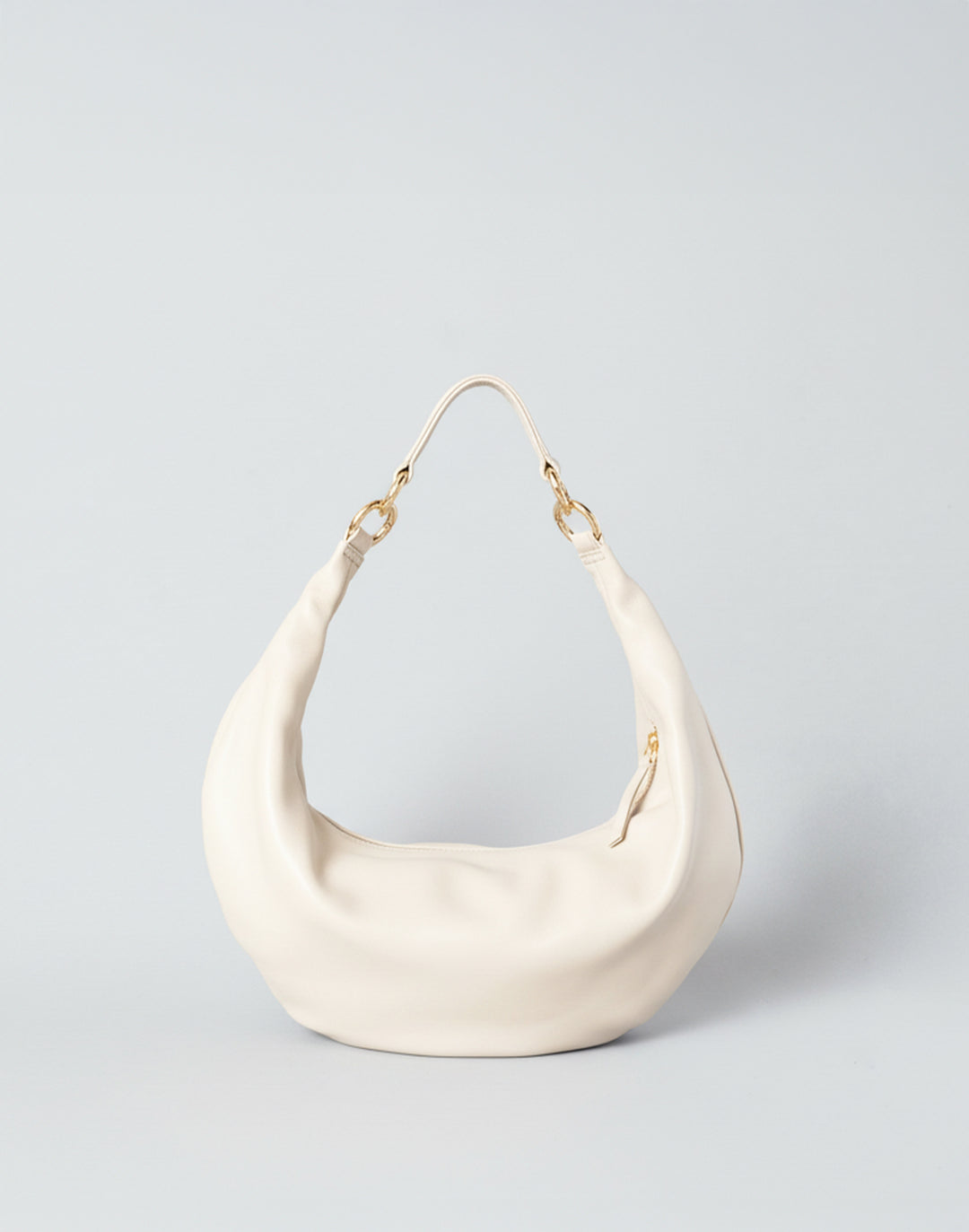 hyer goods ring bag convertible leather hobo bag#color_off-white