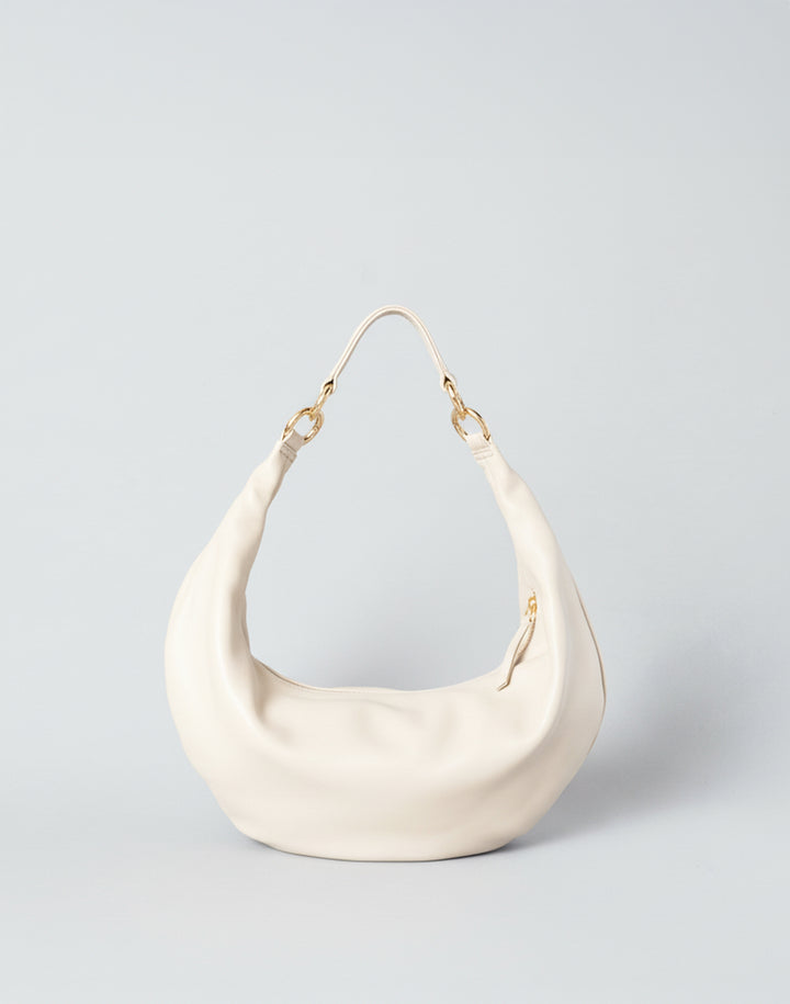 hyer goods ring bag convertible leather hobo bag#color_off-white