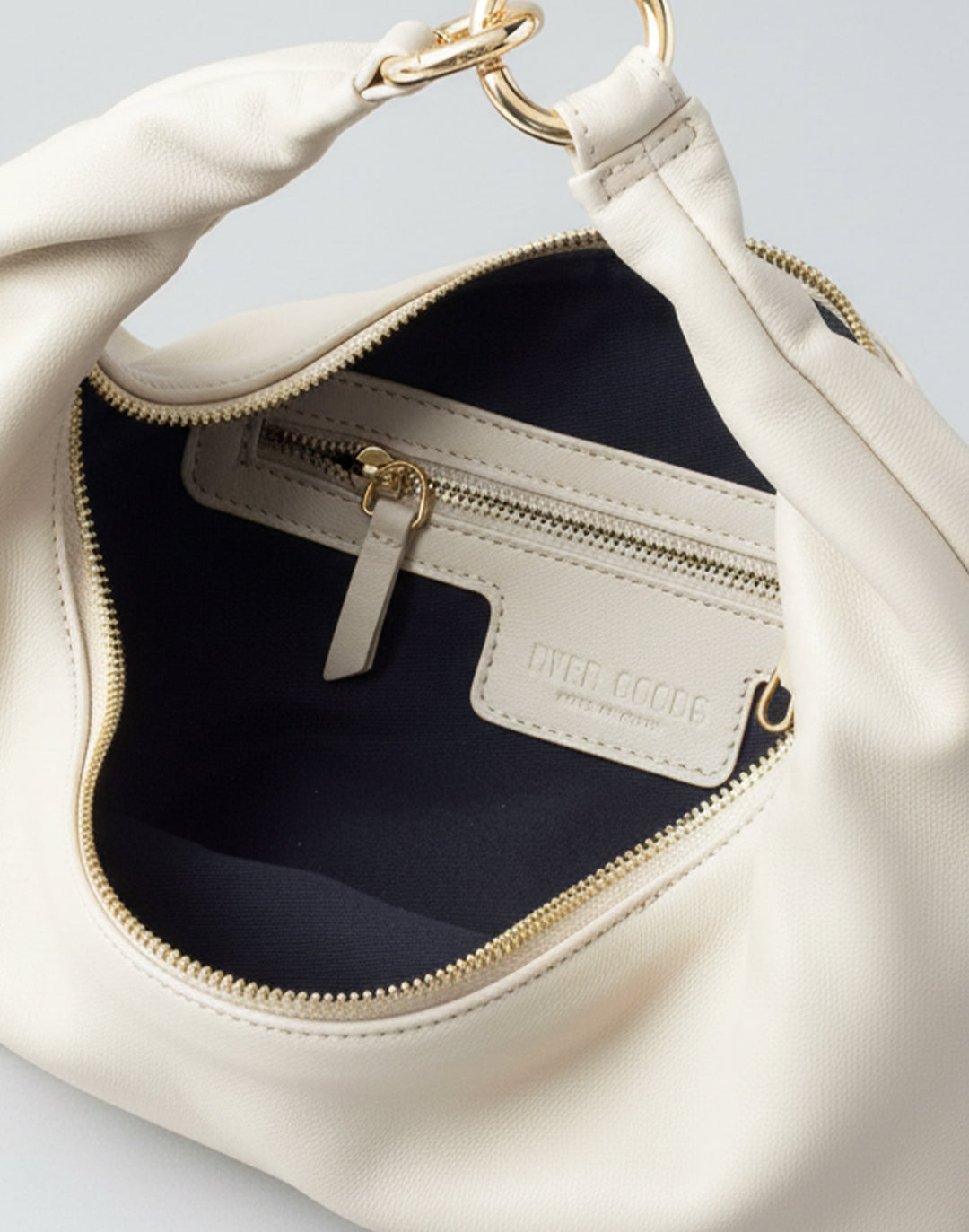 hyer goods ring bag convertible leather hobo bag#color_off-white