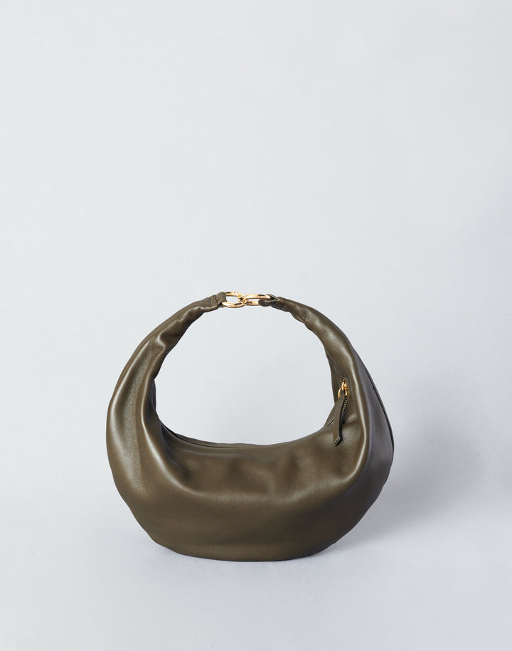 hyer goods ring bag convertible leather hobo crescent bag #color_olive