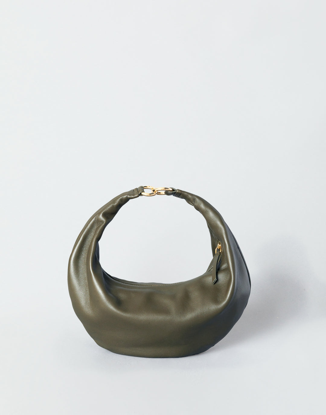 hyer goods ring bag convertible leather hobo crescent bag#color_olive