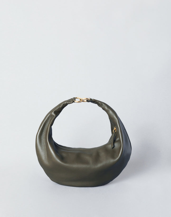hyer goods ring bag convertible leather hobo crescent bag#color_olive
