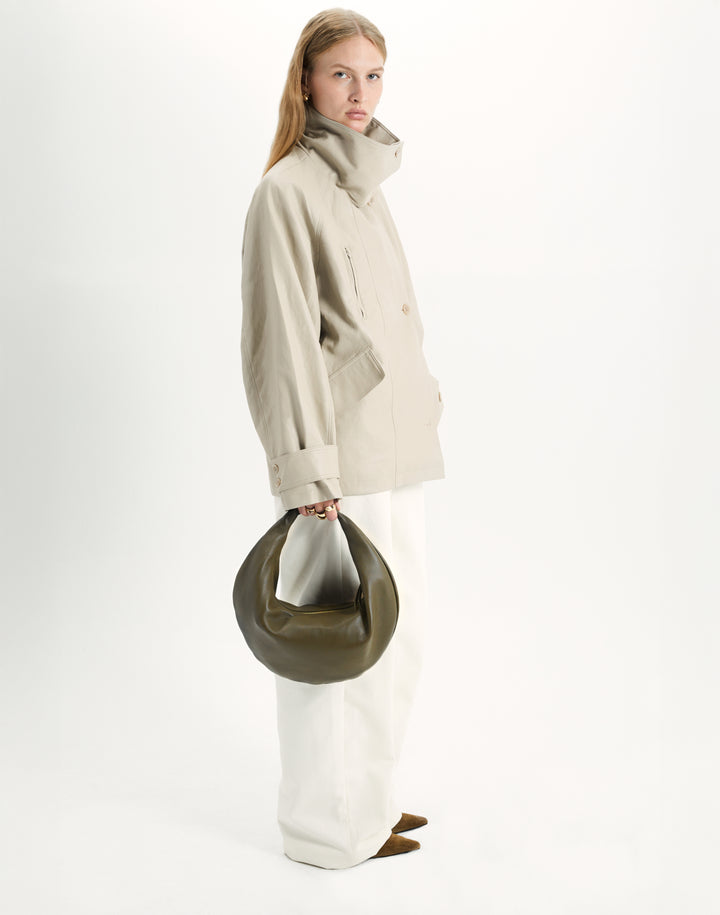 hyer goods ring bag convertible leather hobo crescent bag#color_olive