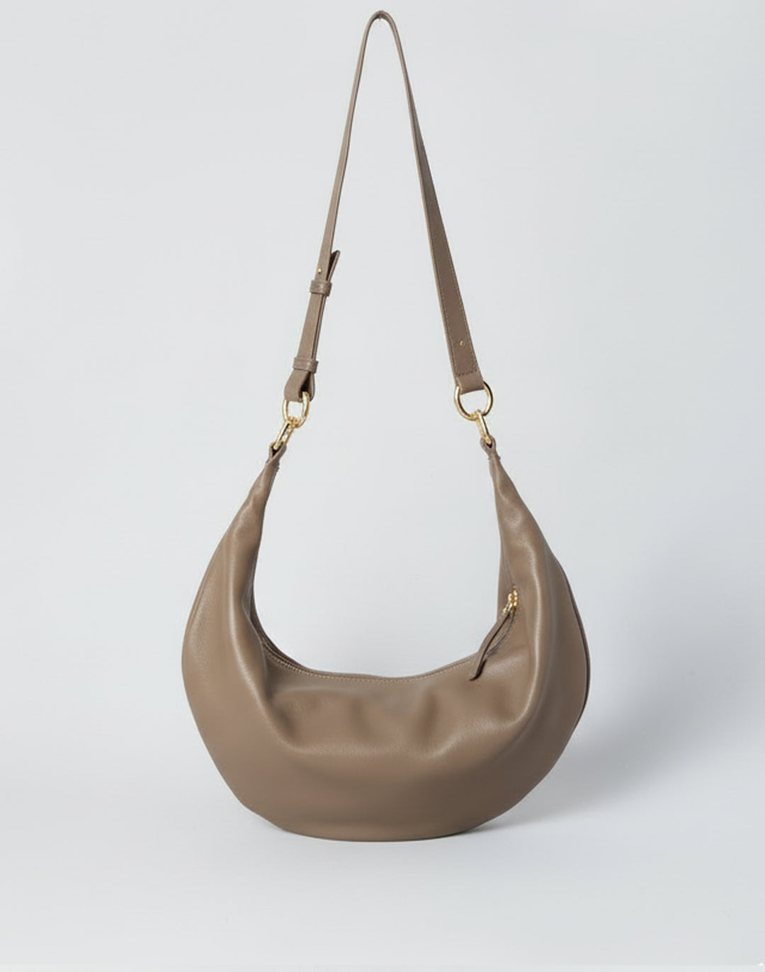 hyer goods ring bag convertible leather hobo bag#color_taupe