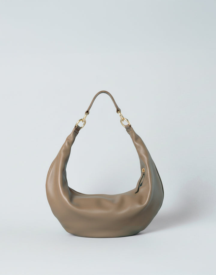 hyer goods ring bag convertible leather hobo bag#color_taupe
