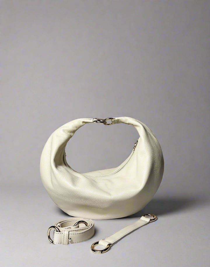 hyer goods ring bag convertible leather hobo bag#color_off-white