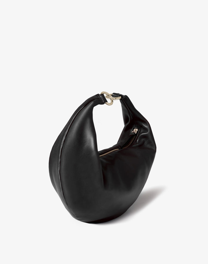 hyer goods ring bag convertible leather hobo bag#color_black-gold