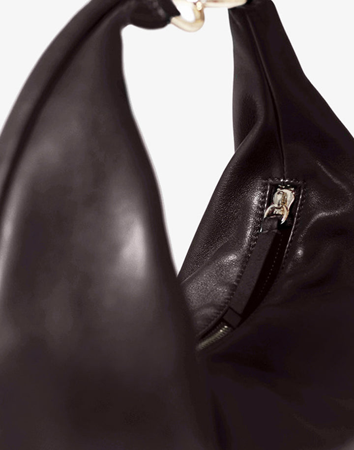 hyer goods ring bag convertible leather hobo bag#color_dark-chocolate