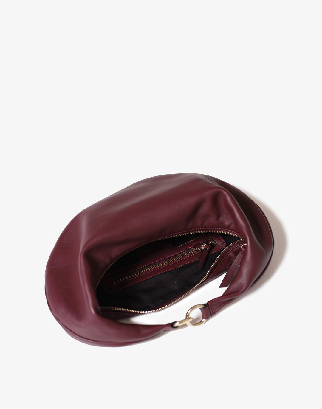 hyer goods ring bag convertible leather hobo bag#color_burgundy