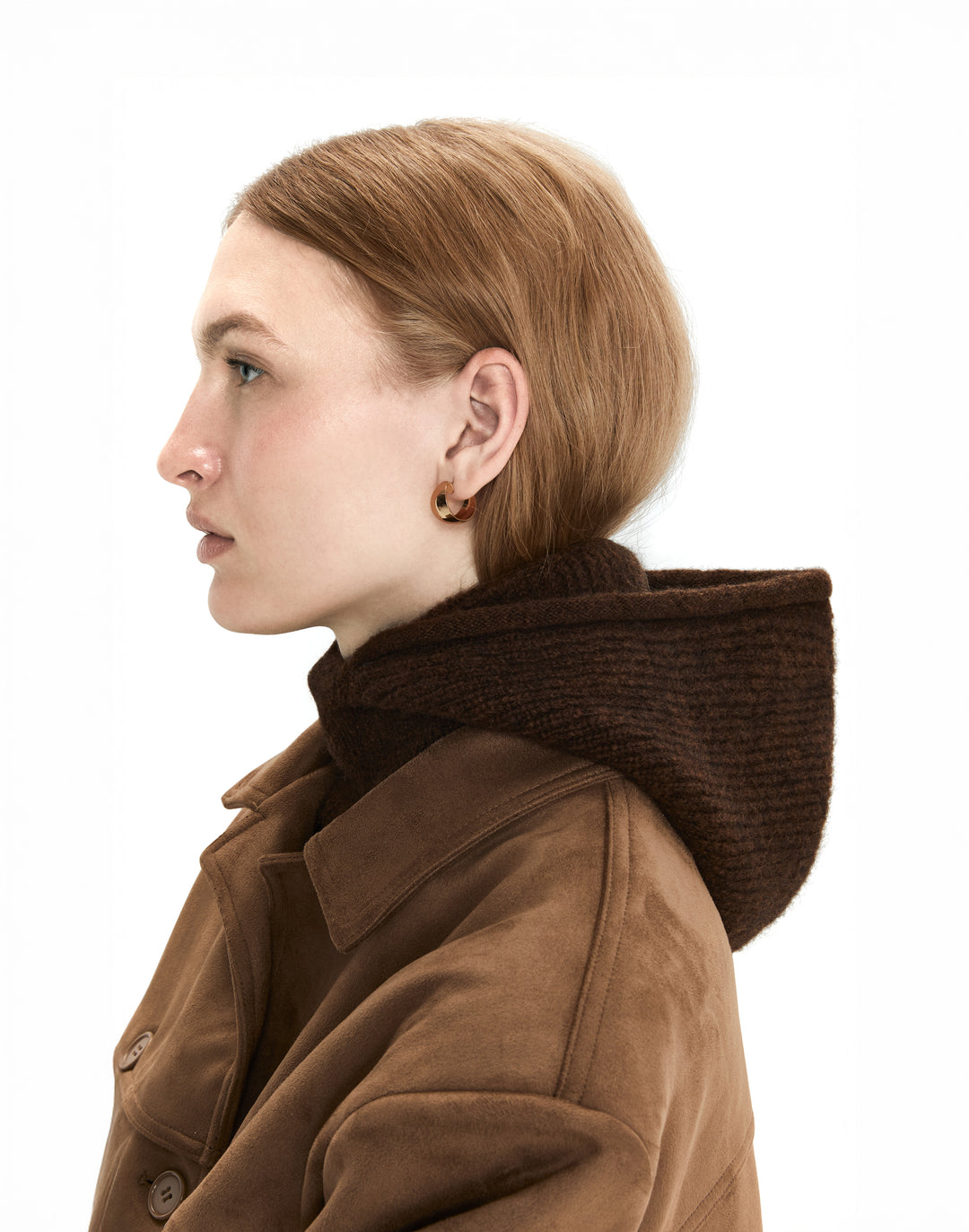 HYER GOODS alpaca wool balaclava hood #color_chocolate-brown