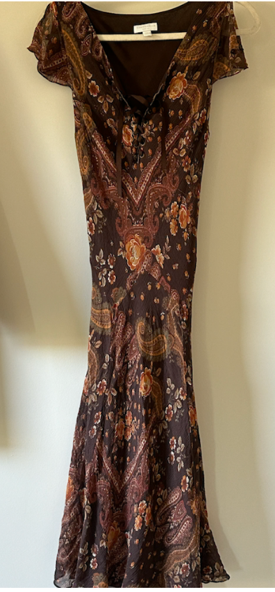 vintage brown floral dress