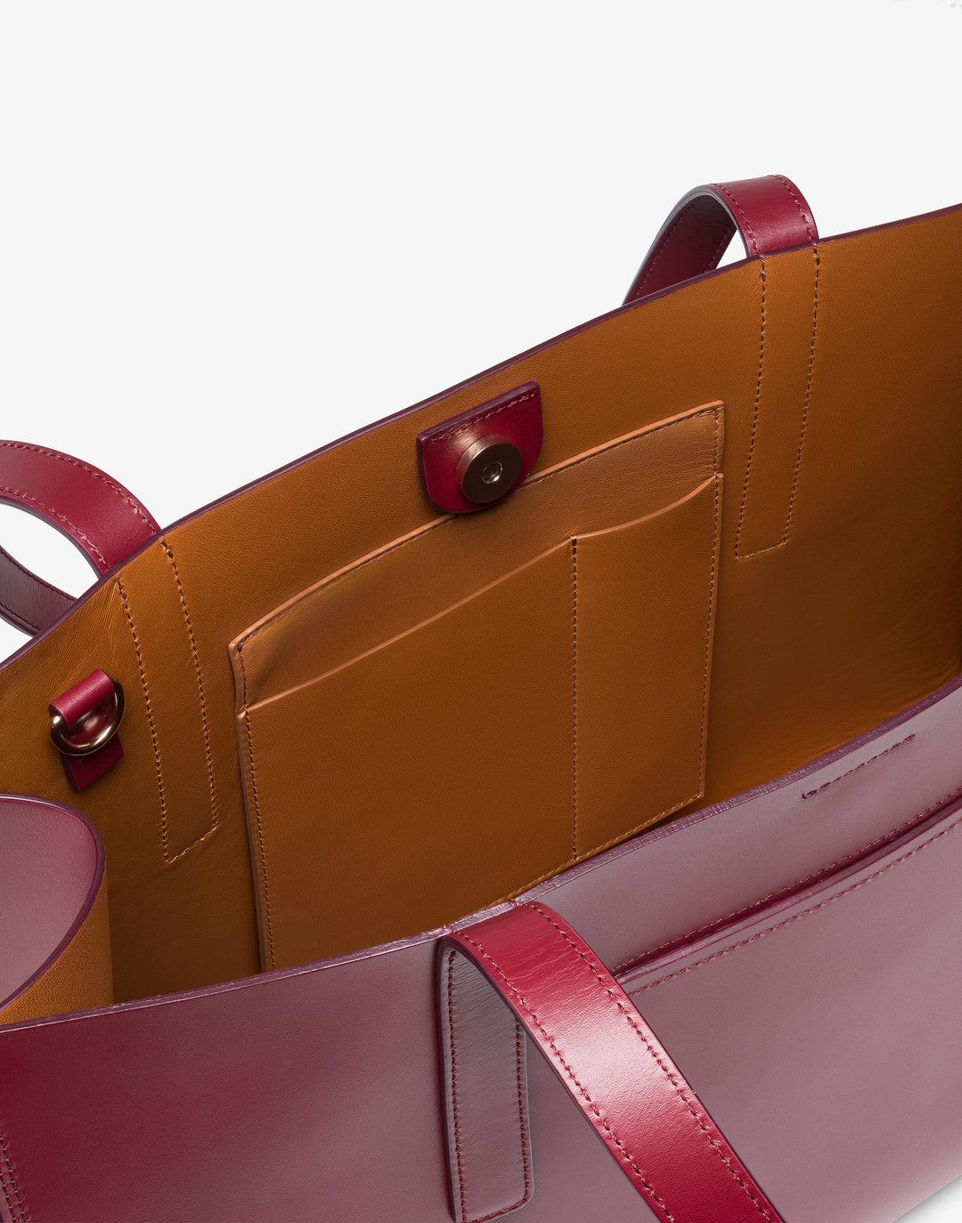 HYER GOODS Tolentino Tote in Burgundy #color_burgundy