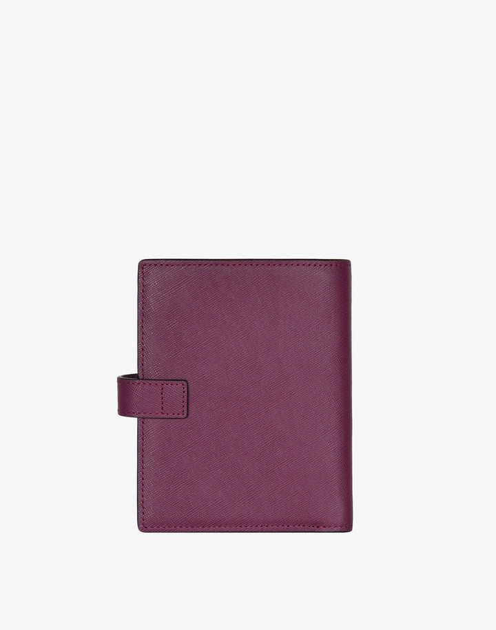 hyer goods recycled leather travel passport wallet burgundy saffiano#color_wine-saffiano