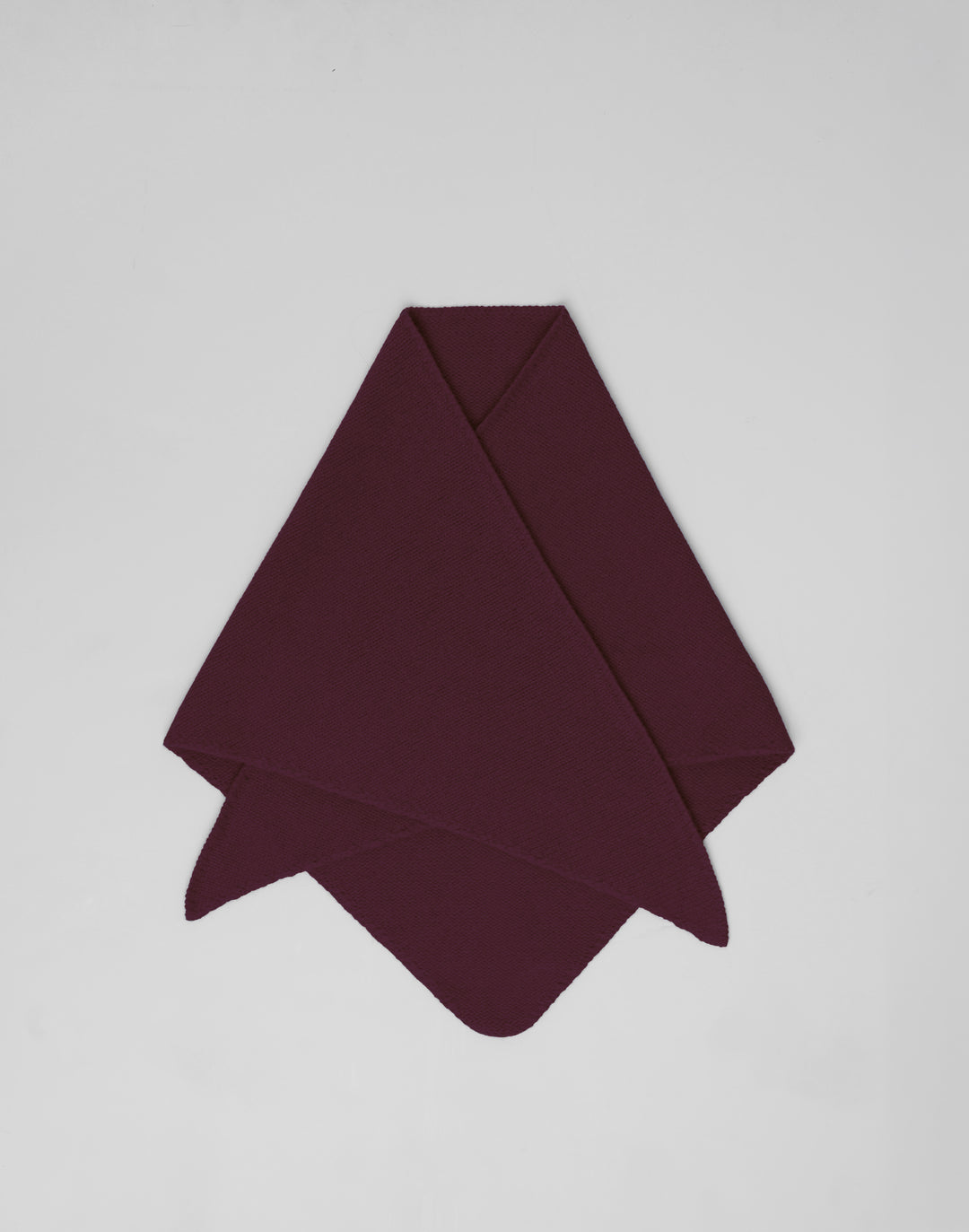 HYER GOODS burgundy wool triangle bandana scarf knit from Italian luxury yarn #color_bordeaux