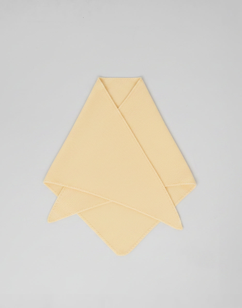 HYER GOODS butter yellow wool cashmere triangle bandana scarf knit from Italian luxury yarn #color_butter-yellow