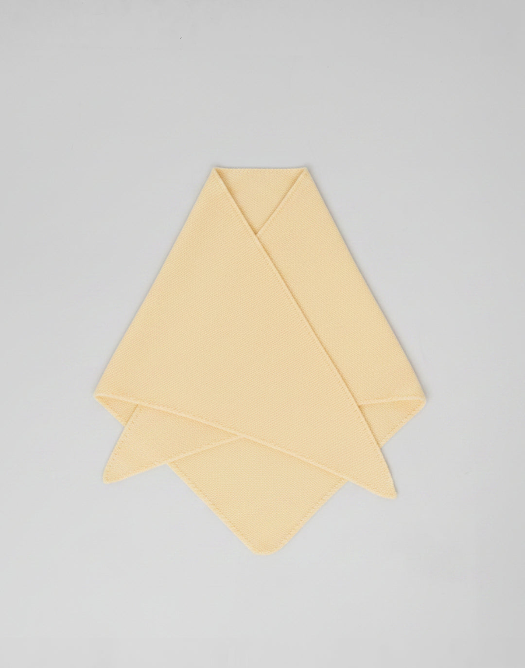 HYER GOODS butter yellow wool cashmere triangle bandana scarf knit from Italian luxury yarn #color_butter-yellow