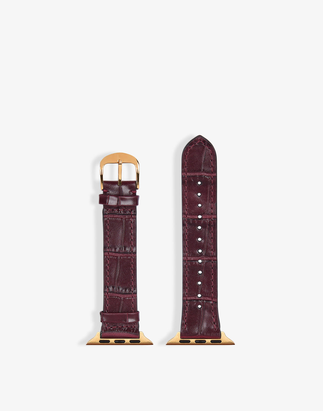 Hyer Goods recycled leather Apple Watch Band burgundy crocodile #color_burgundy-croco