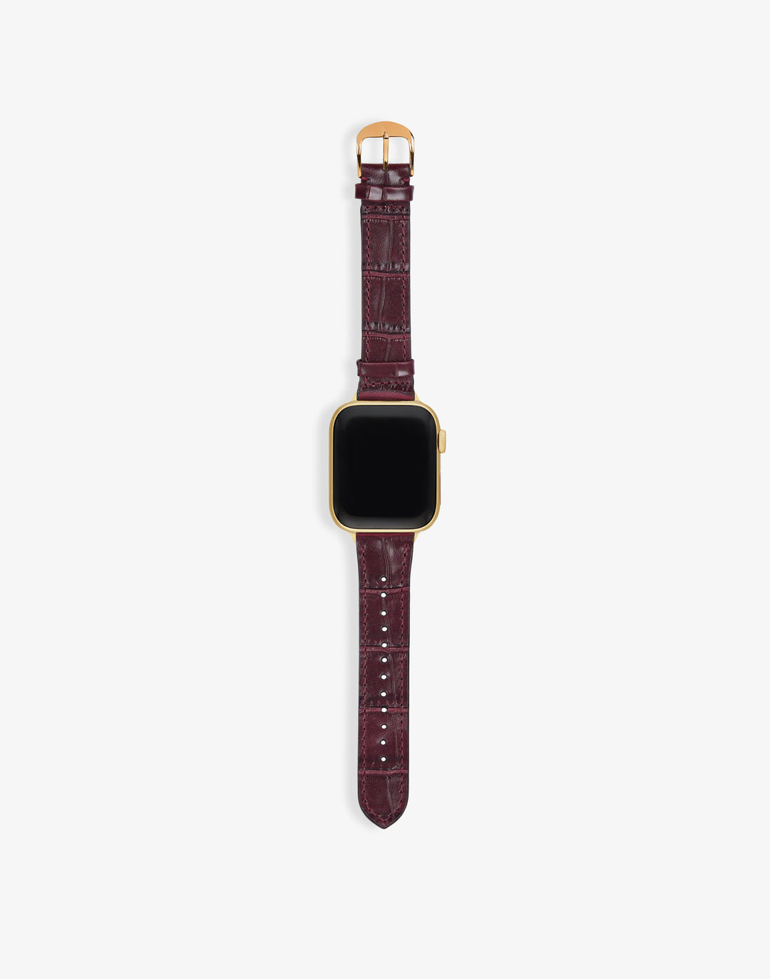 Hyer Goods recycled leather Apple Watch Band burgundy crocodile #color_burgundy-croco 