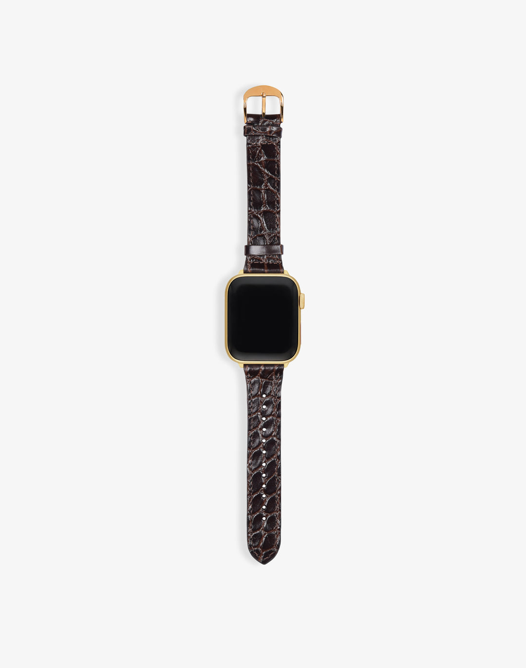 Hyer Goods recycled leather Apple Watch Band chocolate crocodile #color_choco-croco